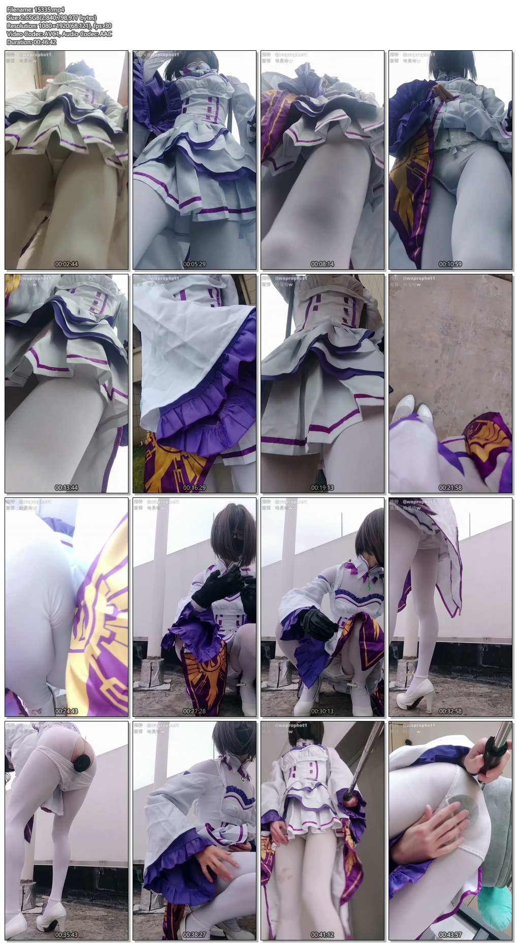 15335----【哈曼哈w】（伪娘）艾米莉亚超长45厘米gang塞连体白丝cos外出，狐狸尾巴 产.jpg