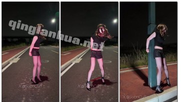 【Sub咔咔】户外蒙眼分腿器背铐在路灯上SubM